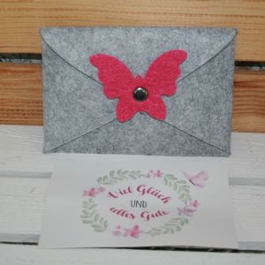 Geschenkkuvert Filz Schmetterling