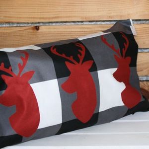 Kissenbezug karo Hirsch